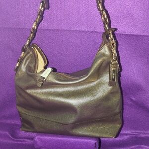Cole Haan Vintage 80s Gold Rustic Leather Handbag